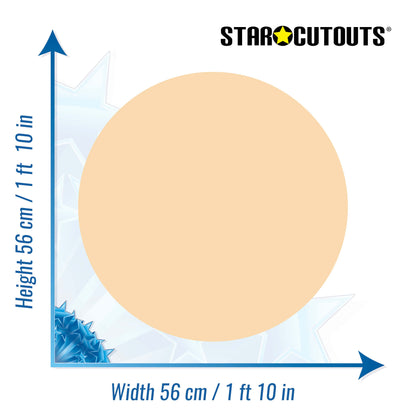 SC5000-x-s-003 Plain Small Correx Circle - Custard Cream Height 56 cm Width 56 cm