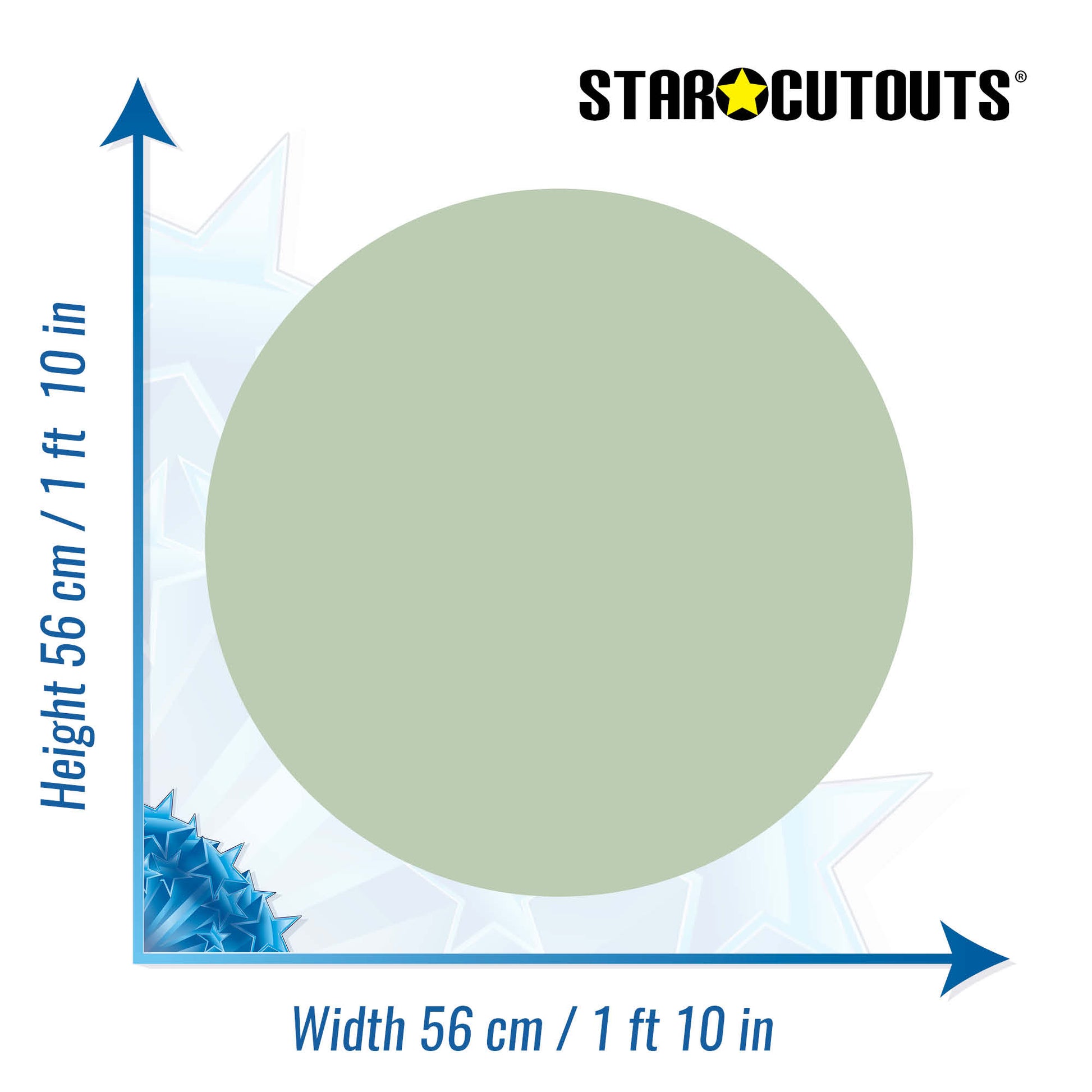 SC5000-x-s-004 Plain Small Correx Circle - Sage Green Height 56 cm Width 56 cm