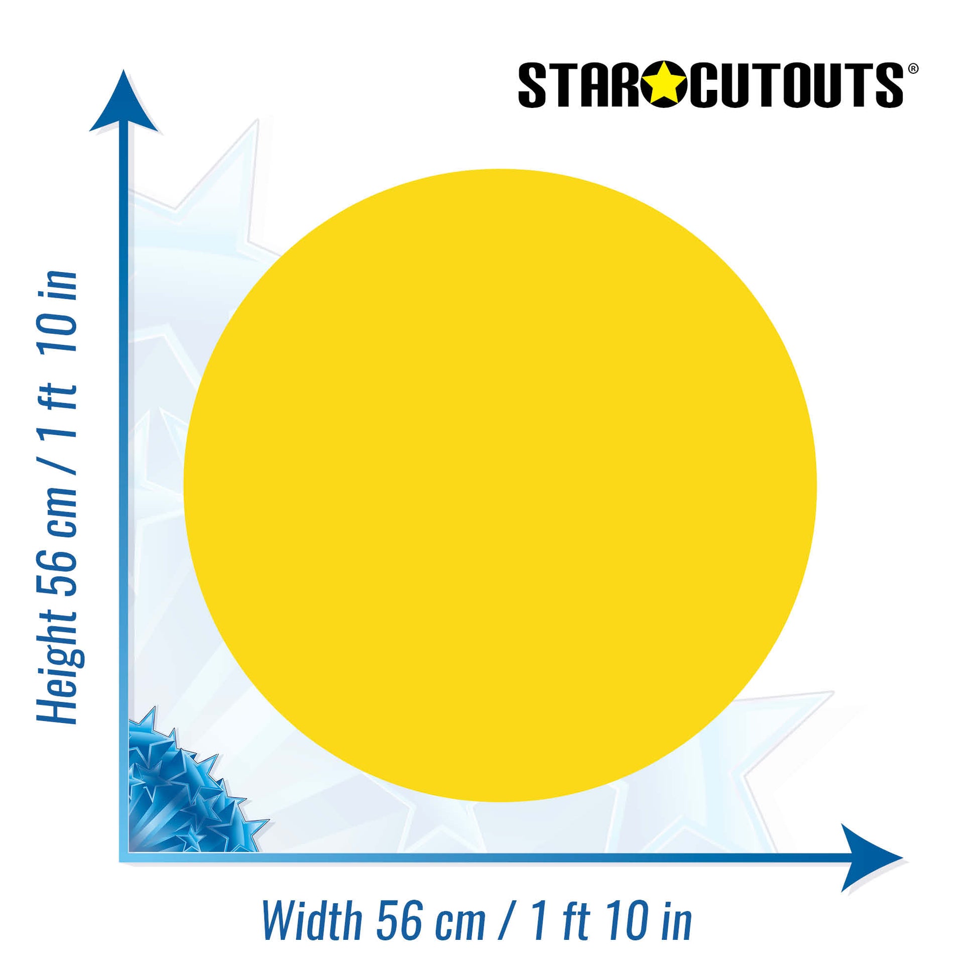 SC5000-x-s-010 Plain Small Correx Circle - Yellow Amber Height 56 cm Width 56 cm