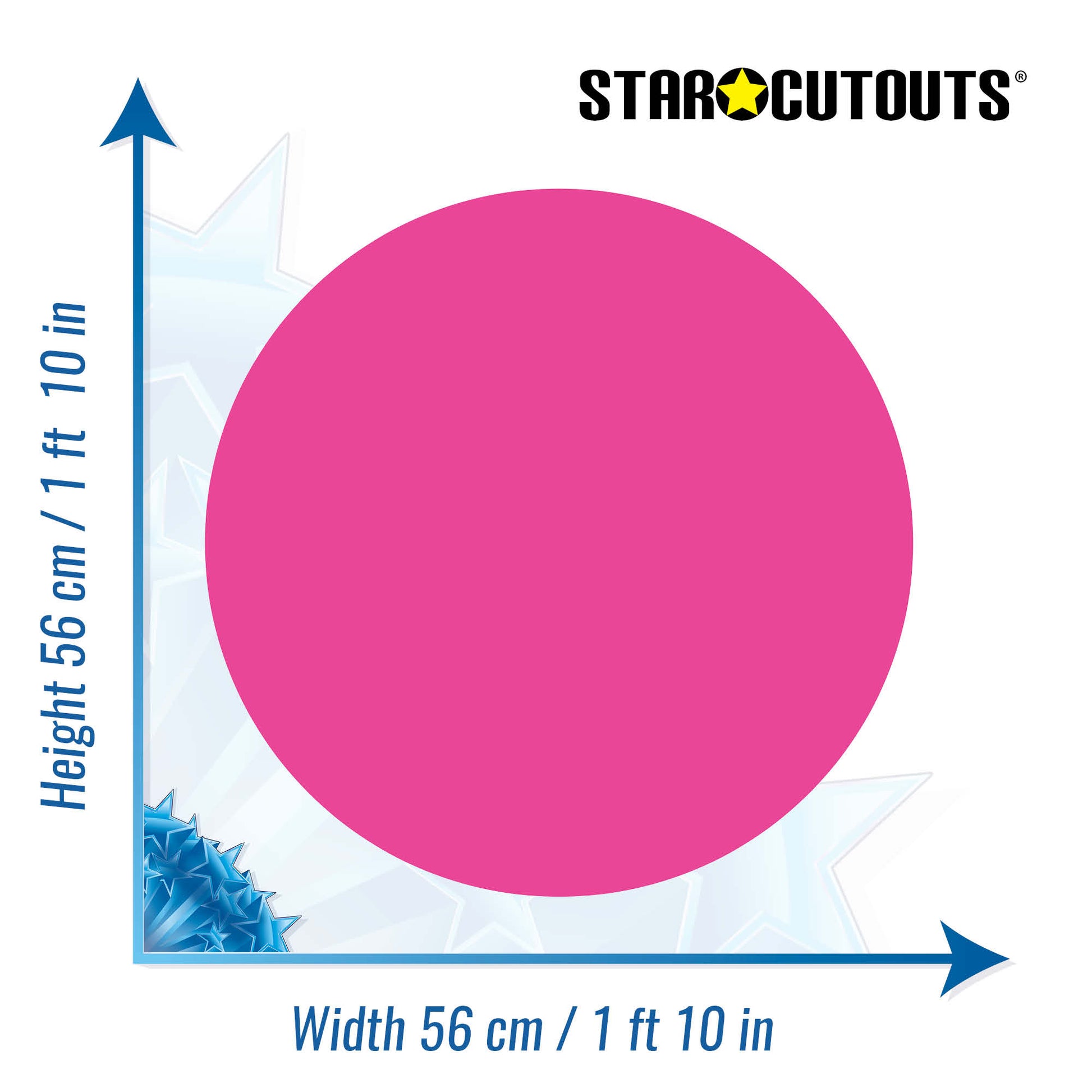 SC5000-x-s-011 Plain Small Correx Circle - Bright Pink Height 56 cm Width 56 cm