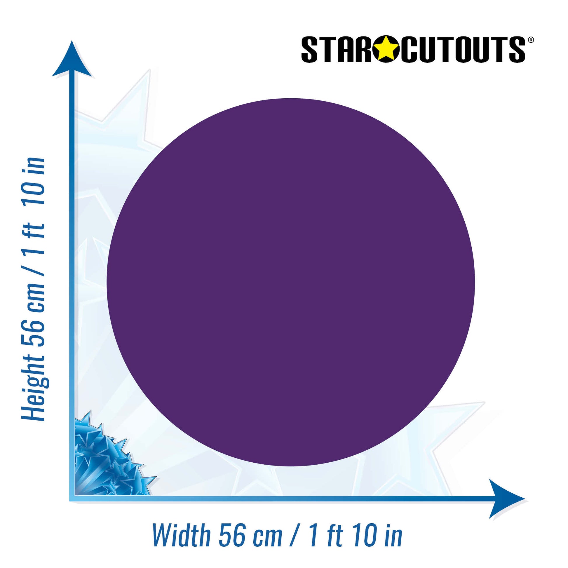 SC5000-x-s-012 Plain Small Correx Circle - Royal Purple Height 56 cm Width 56 cm