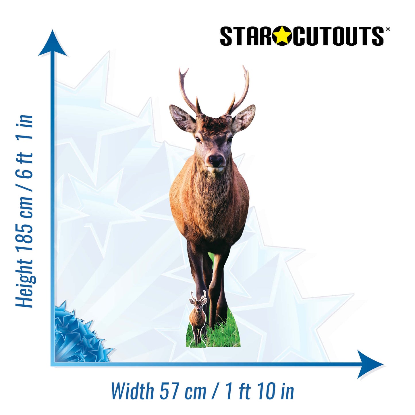 SC5029 Woodland Deer with Antlers Cardboard Cutout Height 185cm