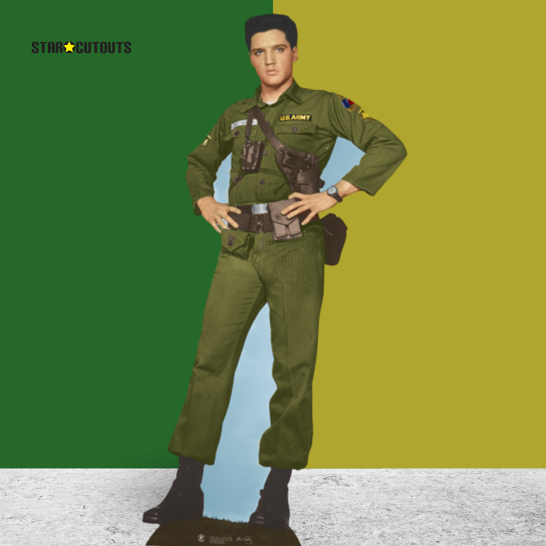 SC571 Elvis Presley Army Days Cardboard Cut Out Height 186cm