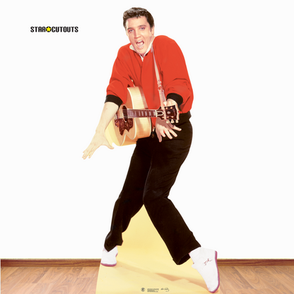 SC577 Elvis Presley Red Jacket and Guitar Cardboard Cut Out Height 186cm