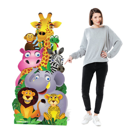 SC718 Jungle pile-up cut-out Cardboard Cut Out Height 160cm