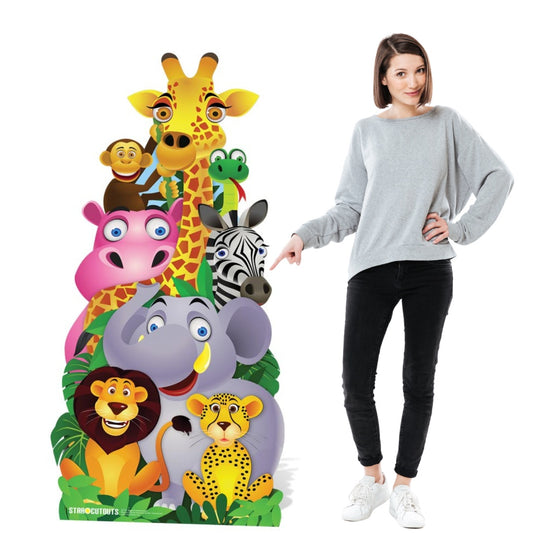 SC718 Jungle pile-up cut-out Cardboard Cut Out Height 160cm