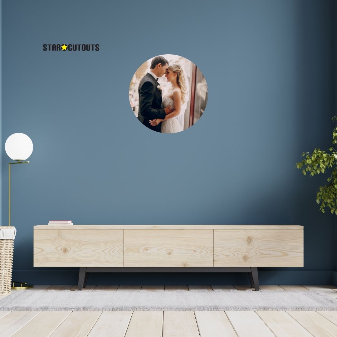 SCCIRCLE001 Small Printed Rigid Circle Board, Poster, Sign Cardboard Cut Out Height 38cm