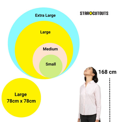 SCCIRCLE003 Large Printed Rigid Circle Board, Poster, Sign Cardboard Cut Out Height 78cm