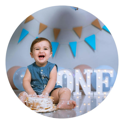 SCCIRCLE004 - Extra Large Printed Rigid Circle Board, Poster, Sign Cardboard Cut Out Height 96cm