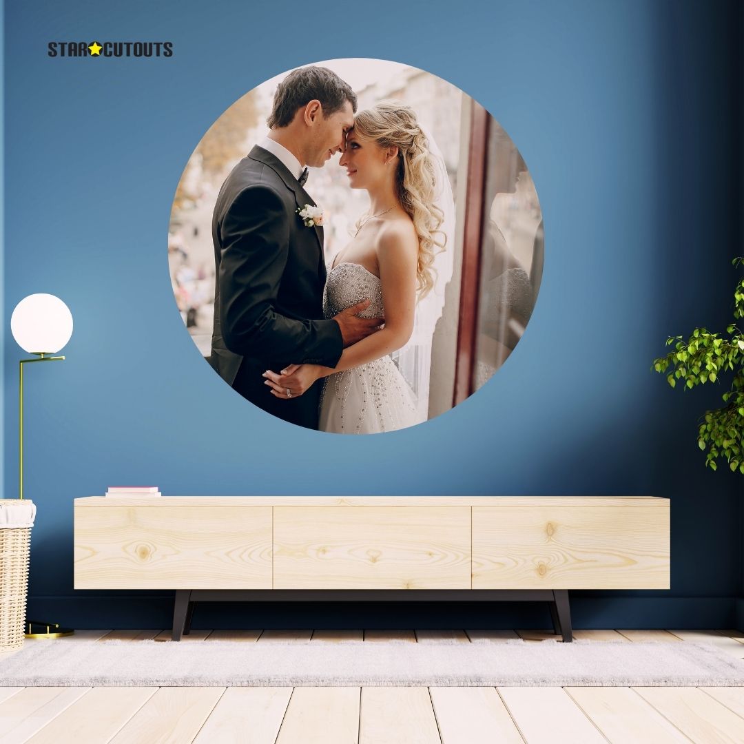 SCCIRCLE004 - Extra Large Printed Rigid Circle Board, Poster, Sign Cardboard Cut Out Height 96cm