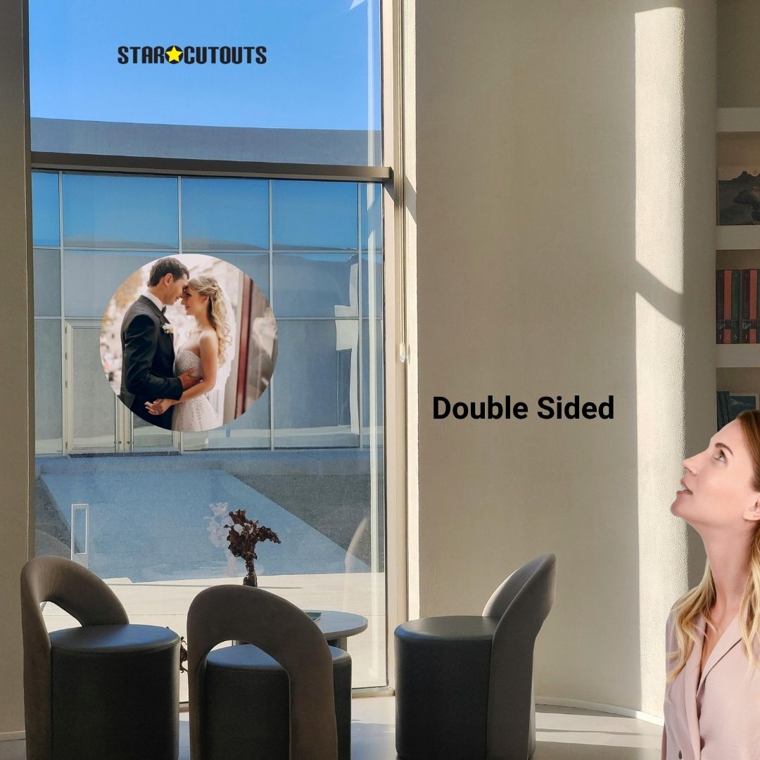 SCCIRCOR1DS - Small Printed Rigid Circle Correx Board, Poster, Sign, Double Sided Cardboard Cut Out Height 38cm