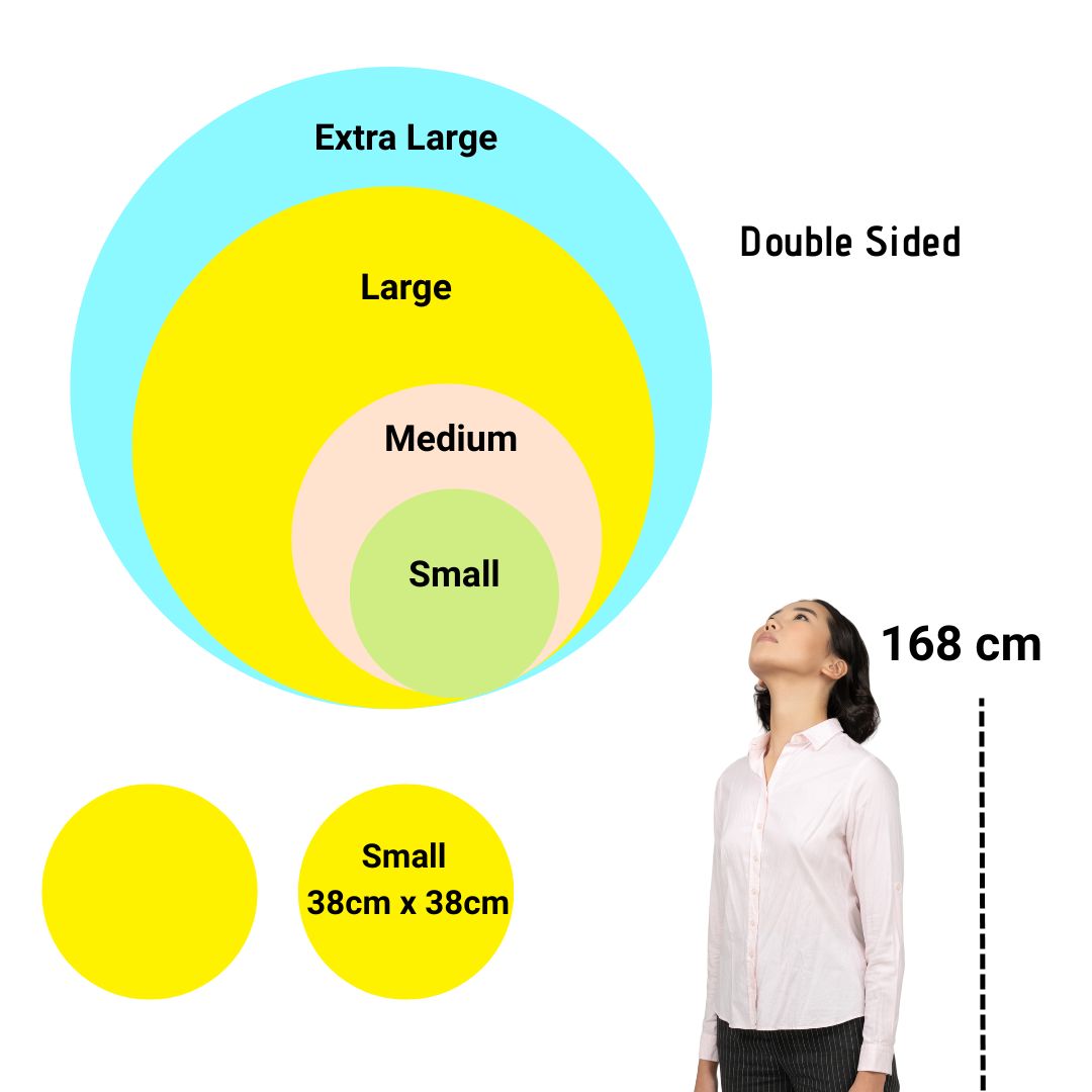 SCCIRCOR1DS - Small Printed Rigid Circle Correx Board, Poster, Sign, Double Sided Cardboard Cut Out Height 38cm