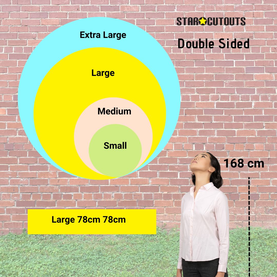 SCCIRCOR3DS- Large Printed Rigid Circle Correx Board, Poster, Sign Double Sided Cardboard Cut Out Height 78cm
