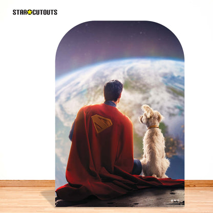 SC4637 Superman 2025 Movie Superman and Krypto Backdrop  Cardboard Cut Out Height 131cm