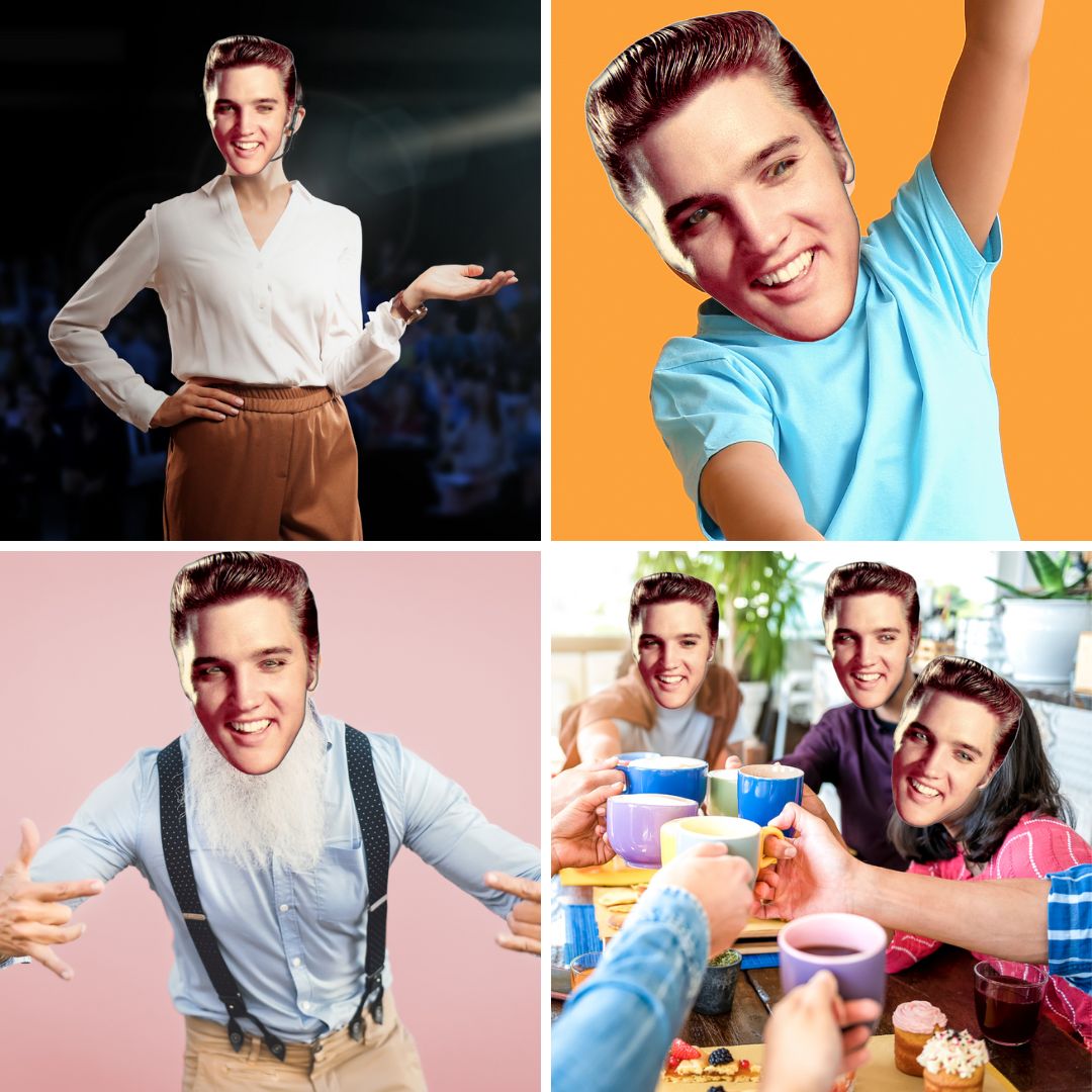 SMP20 Elvis Presley - Elvis Presley Six Pack Cardboard Face Masks With Tabs and Elastic