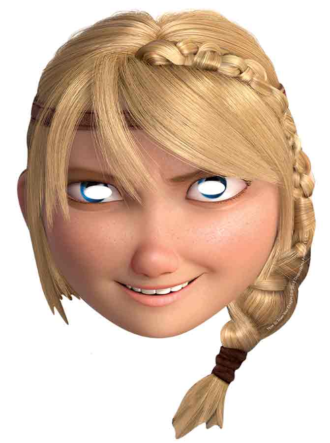 SMP299 Astrid     How to Train Your Dragon Six Pack Cardboard Face Masks With Tabs and Elastic