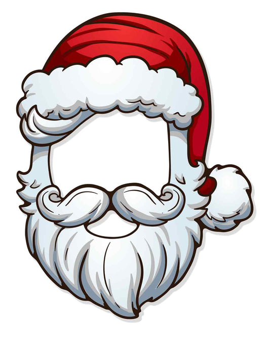 SMP368 Christmas  Santa Claus Father Christmas Open Face  Christmas Six Pack Cardboard Face Masks With Tabs and Elastic