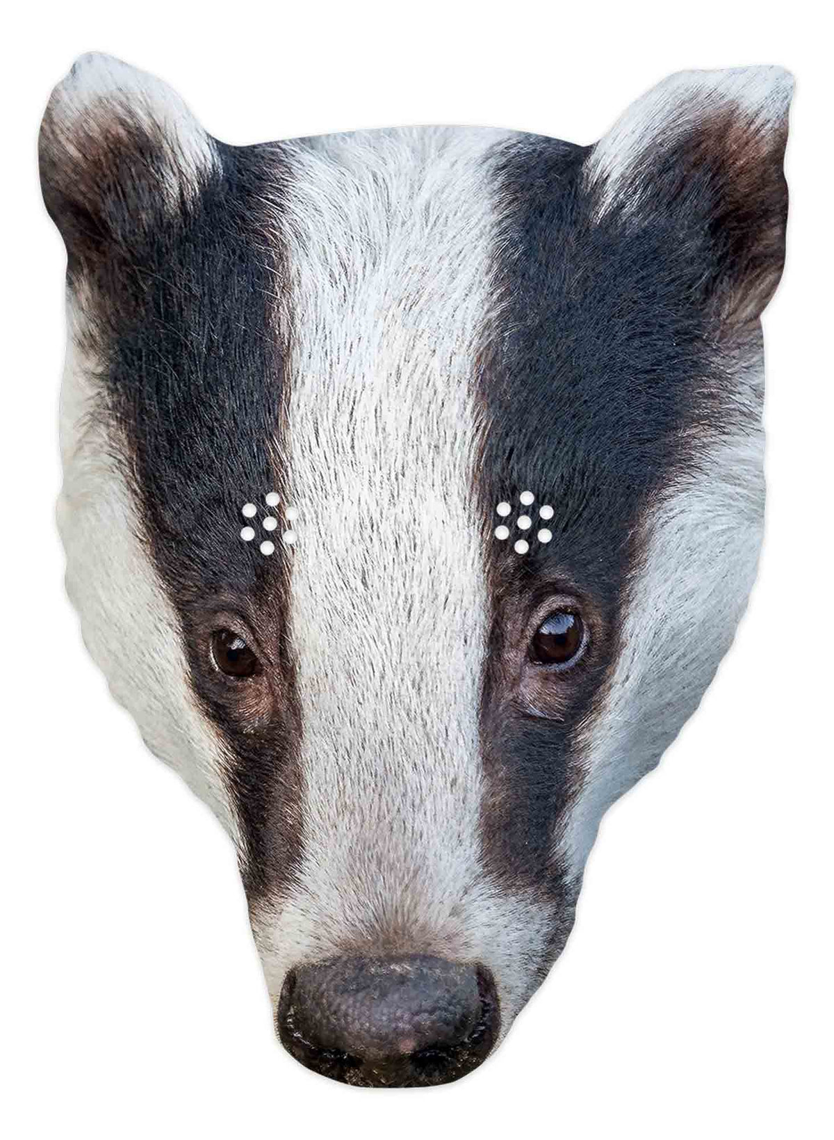 Badger Face Pattern SM392 Badger Animal Single Face Mask – Star Cutouts