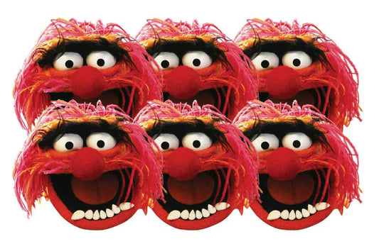 SMP173 Animal  Muppets Six Pack Cardboard Face Masks With Tabs and Elastic