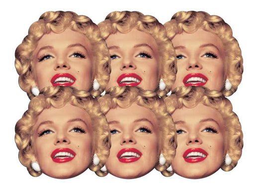 SMP21 Marilyn Monroe - Face   Marilyn Monroe Six Pack Cardboard Face Masks With Tabs and Elastic