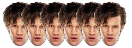 SMP28 Doctor Who (Matt Smith)    Doctor Who Six Pack Cardboard Face Masks With Tabs and Elastic