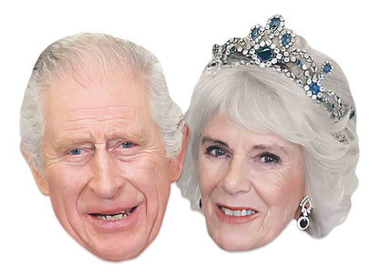SMP500 Royals King Charles & Queen Camilla  British Royals Double Pack Cardboard Face Masks