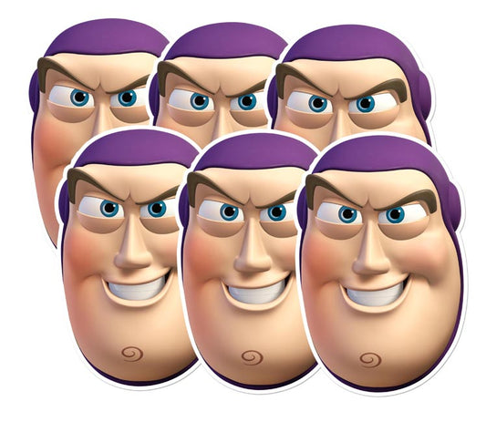 SMP52 Buzz Lightyear  Toy Story Six Pack Cardboard Face Masks With Tabs and Elastic