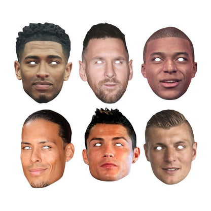 SMPWC1 World Champion World Cup 2026 Footballers Six Pack of Masks - Bellingham, Ronaldo,  Messi, Mbappe,  Kroos & Van Dijk