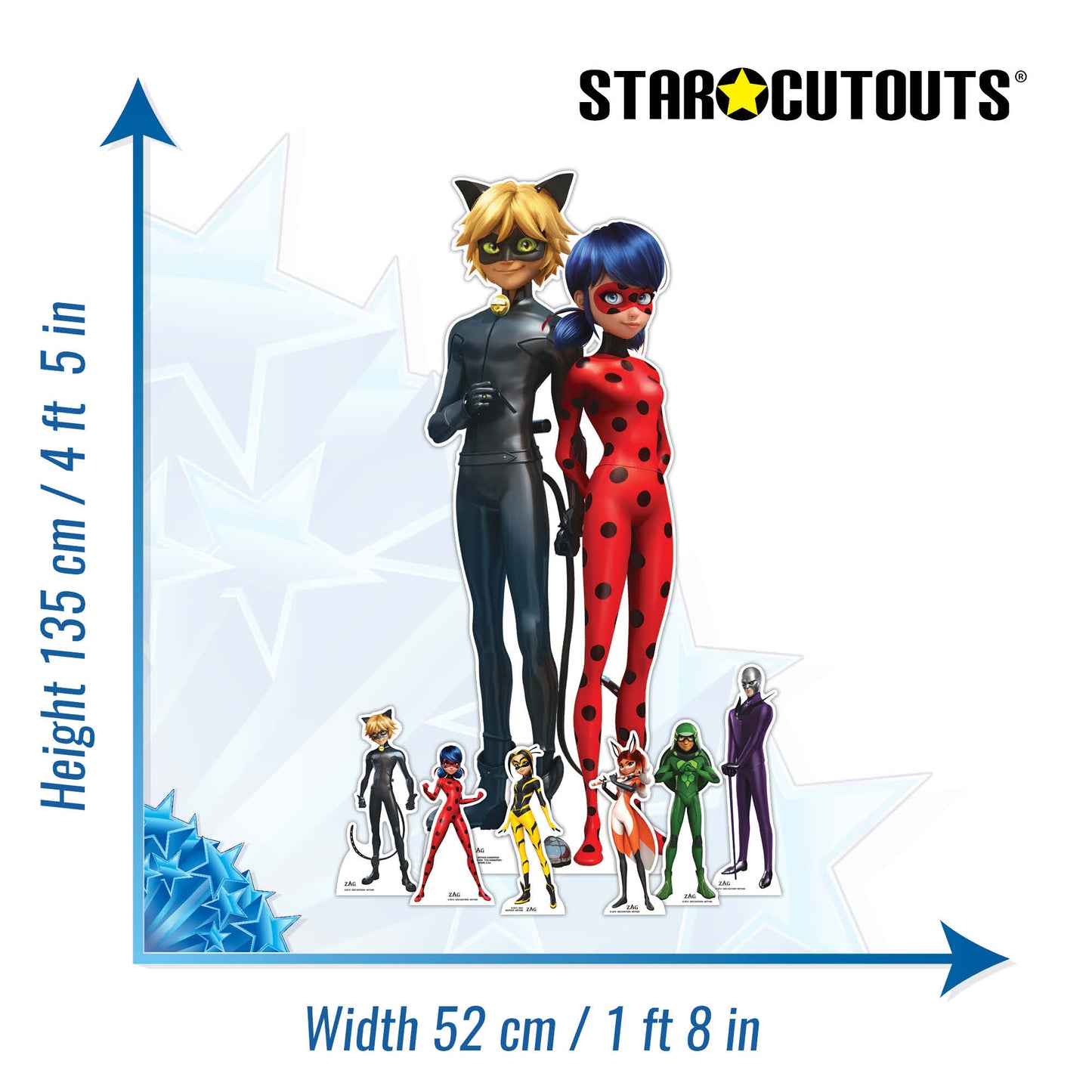 SP016 Miraculous Party Pack Cardboard Cut Out Height 135cm