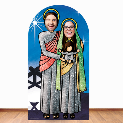 SC1237 Nativity Jesus, Mary and Baby Jesus Adult Stand-in Cardboard Cut Out Height 174cm