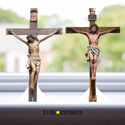 SC4688 Jesus Christ Crucifix Shelf Top Cutout Double  Pack  Cardboard Cut Out Height 30cm