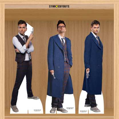SC4644 Doctor Who The Fourteenth Doctor Shelf Top Set of Three Cardboard Cut Out Height 31cm