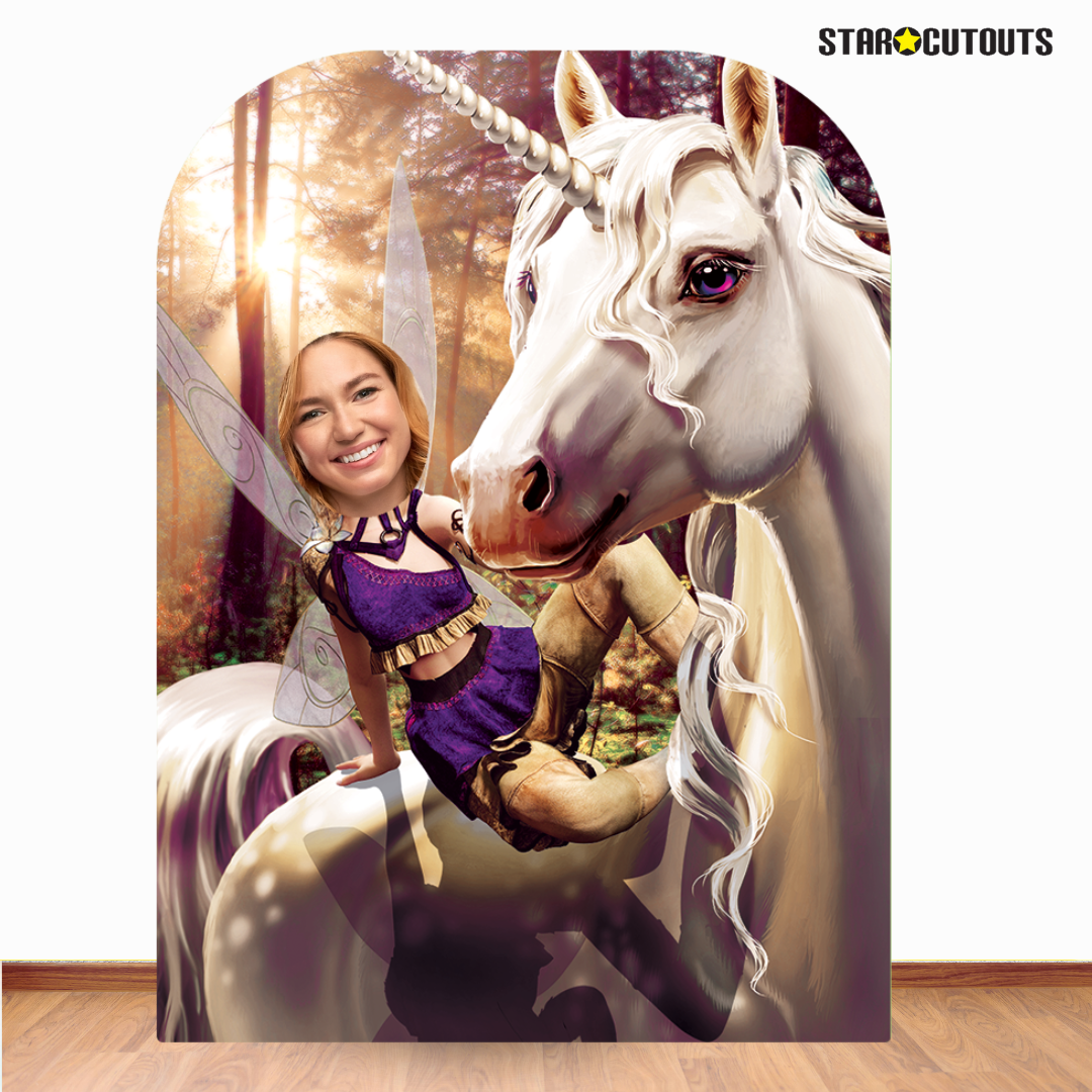 SC1081 Unicorn & Fairy Fantasy Land Child Size Stand-in Cardboard Cut Out Height 131cm