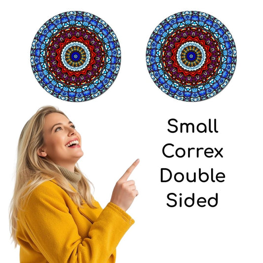 SCCIRCOR1DS - Small Printed Rigid Circle Correx Board, Poster, Sign, Double Sided Cardboard Cut Out Height 38cm