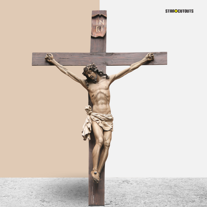 SC4683 Jesus Christ Crucifix Cross Cardboard Cut Out Height 127cm