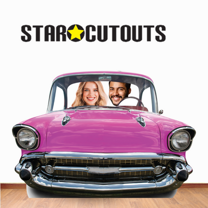 SC089 Pink Car (SMALL) 'Stand-In' Cardboard Cut Out Height 105cm