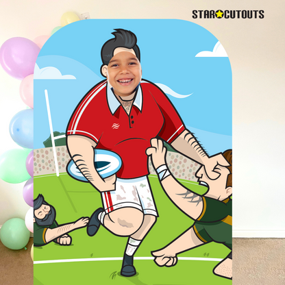 SC1452 Rugby Superstar Child Size Stand In Cardboard Cut Out Height 130cm