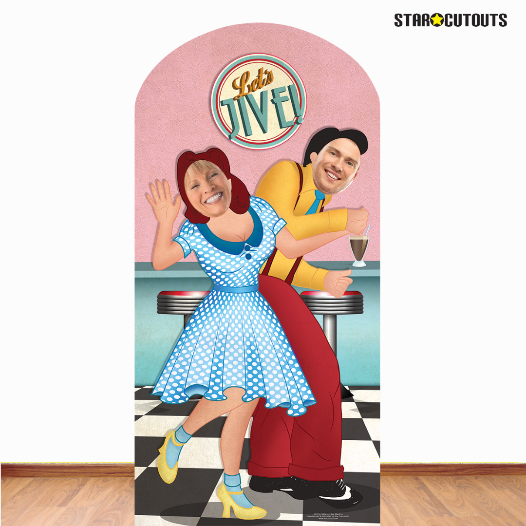 SC725 1950's Lets Jive Stand In Cardboard Cut Out Height 192cm