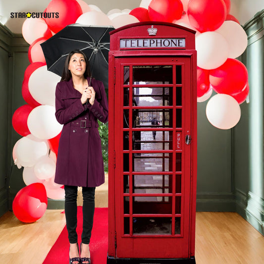 SC162 Phone Box Cardboard Cut Out Height 191cm