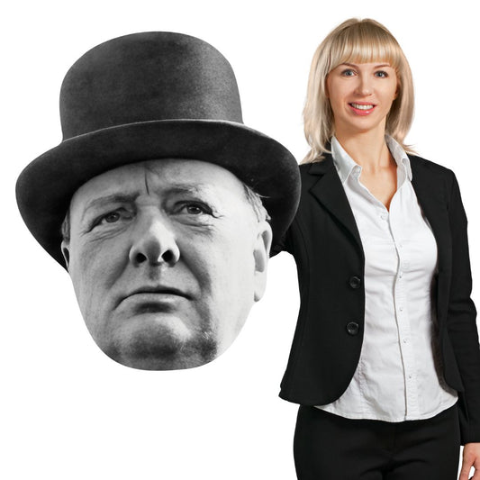 GH015 Winston Churchill Giant Head Cardboard Cut Out Height 73cm