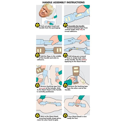 GH001 Donald Trump Giant Head Cardboard Cut Out Height 74cm