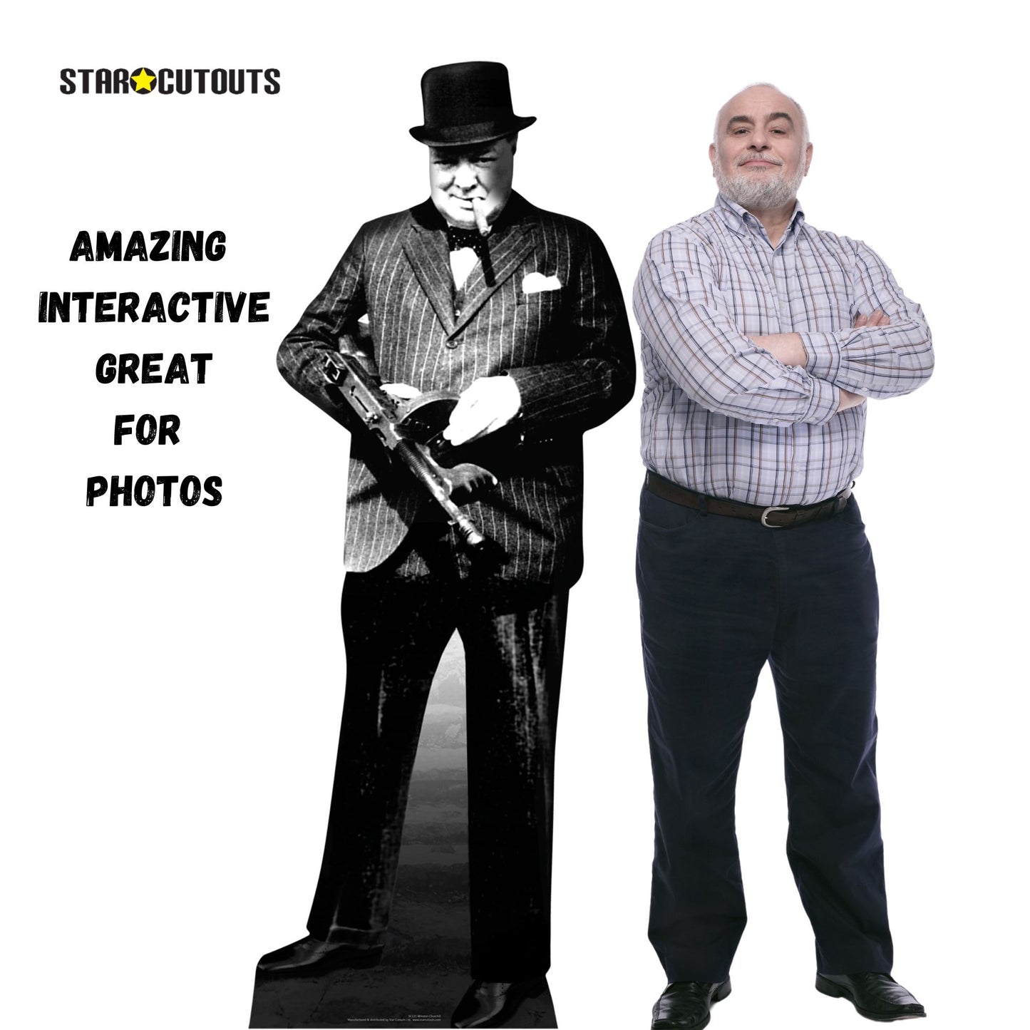 SC121 Winston Churchill Cardboard Cut Out Height 182cm