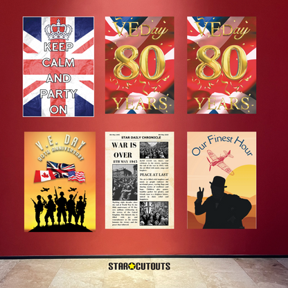 RD080 VE Day 80 Year Celebration Posters – Mixed 6 Pack Posters Height 44cm