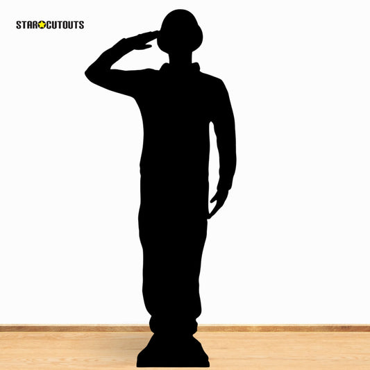 SC1176 Soldier Salute Silhouette Cardboard Cut Out Height 175cm