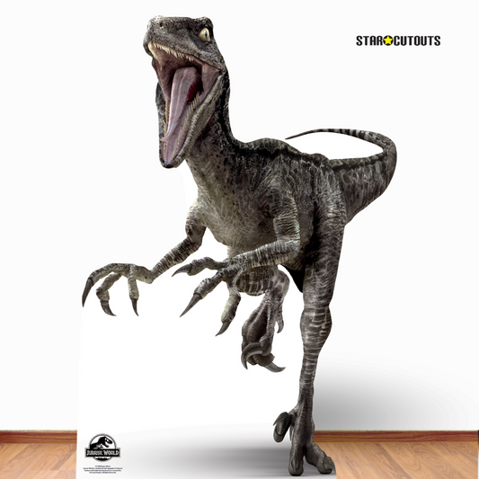 SC1280 Raptor Dinosaur (Blue) Cardboard Cut Out Height 135cm