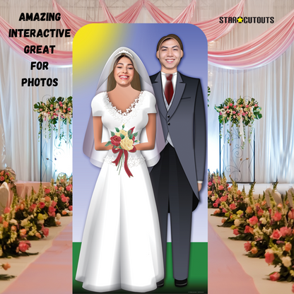 SC135 Wedding Couple Stand-In Cardboard Cut Out Height 186cm