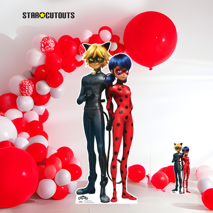 SC4224 Ladybug and Cat Noir Star Mini Cardboard Cut Out Height 95cm