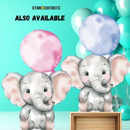 SC4633 Elephant with Pink Balloon Cardboard Cut Out Height 133cm