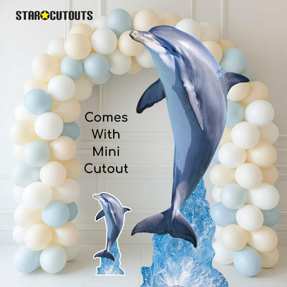 SC4634 Dolphin Leaping From Sea Cardboard Cut Out Height 195cm