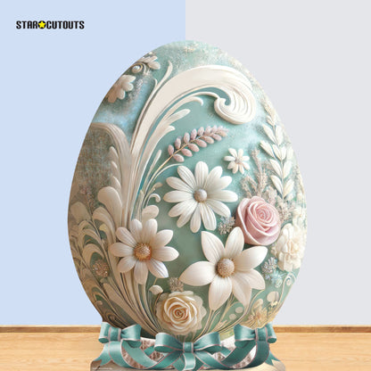 SC4691 Floral Easter Egg  Cardboard Cut Out Height 128cm